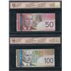 Image 2 : Bank of Canada $50 & $100, 2004 - Lot of 2 Changeovers