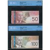 Image 1 : Bank of Canada $50 & $100, 2004 - Lot of 2