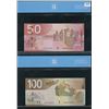 Image 2 : Bank of Canada $50 & $100, 2004 - Lot of 2