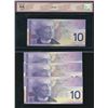 Image 2 : Bank of Canada $10, 2000/03 - Transitional Prefix - Lot of 4 (2 consecutive)
