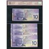 Image 2 : Bank of Canada $10, 2000/03 - Transitional Prefix - Lot of 4 (2 consecutive)