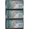 Image 2 : Bank of Canada $20, 2004 - Replacement Lot of 3