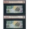 Image 3 : Bank of Canada $20, 2004 - Replacement Lot of 3