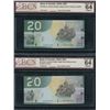 Image 3 : Bank of Canada $20, 2004 - Replacement Lot of 3