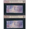 Image 2 : Bank of Canada $10, 2005 - Replacement Lot of 7