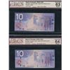 Image 2 : Bank of Canada $10, 2005 - Replacement Lot of 8