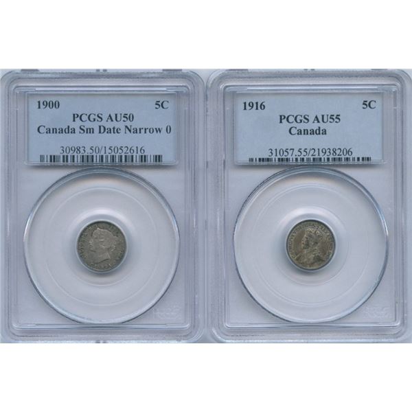 1900 & 1916 Five Cents