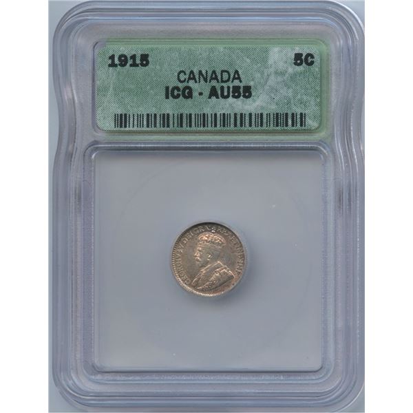 1915 Five Cents - ICG AU55