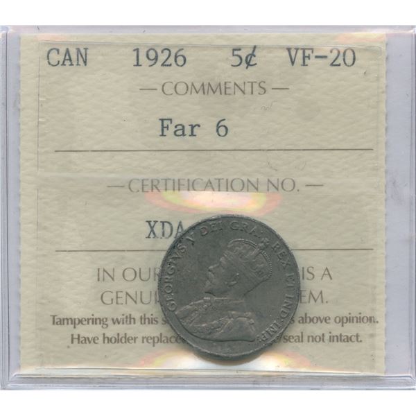 1926 Five Cents - Far 6