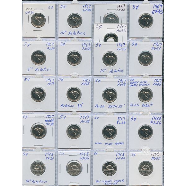 Canadian Five Cents Collection 1967-present