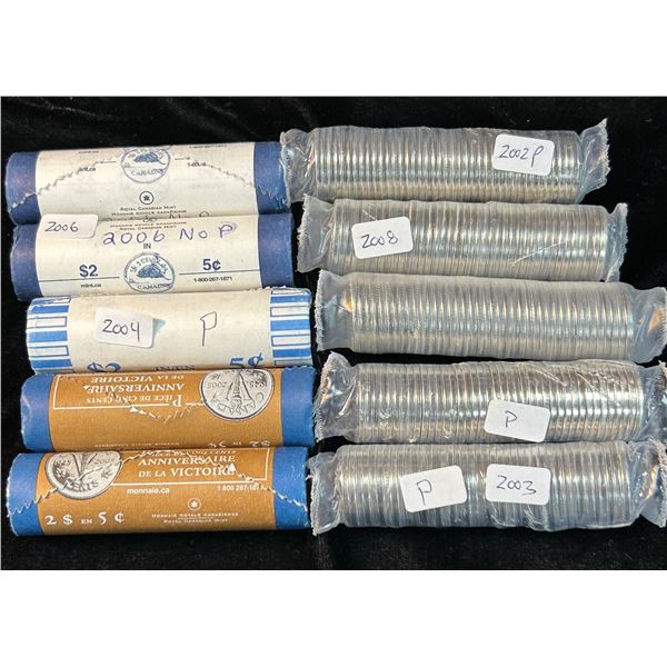 Canada original 5 cent Roll Lot