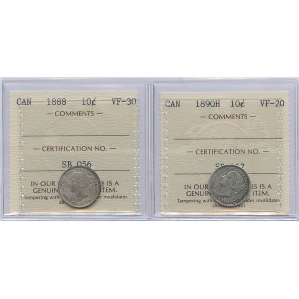 1888 & 1890H Ten Cents