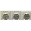 Image 1 : 1935, 1946 & 1955 ICCS Graded Silver Dollars