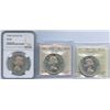 Image 1 : 1956, 1958 & 1963 - Lot of 3 Graded Silver Dollars