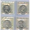 Image 1 : 1961, 1963 & 1964 Silver Dollars - ICCS Graded Lot of 4