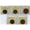 Image 1 : Pre-Confederation Tokens - ICCS Graded Lot of 5