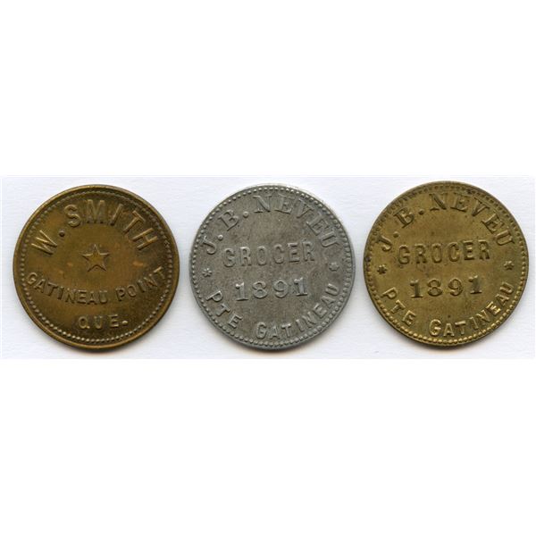 Lot of Three Post-Confederation Quebec Tokens.