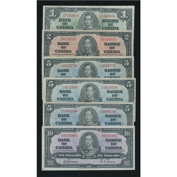 1937 Bank of Canada - Better Quality Lot of 6