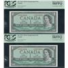 Image 1 : Bank of Canada $1, 1954 - Lot of 2 Consecutive Replacements