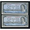 Image 1 : Bank of Canada $5, 1954 - Lot of 2 Replacement Notes