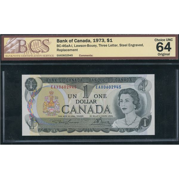 Bank of Canada $1, 1973 - Replacement