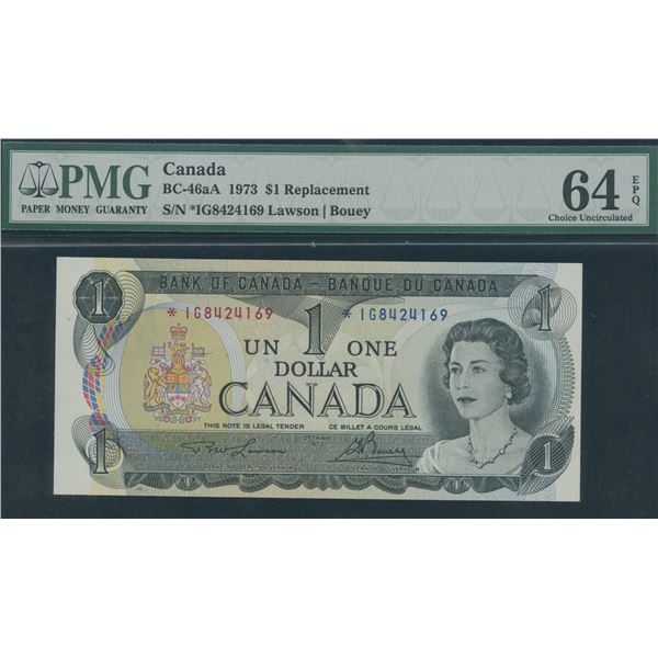 Bank of Canada $1, 1973 - Replacement