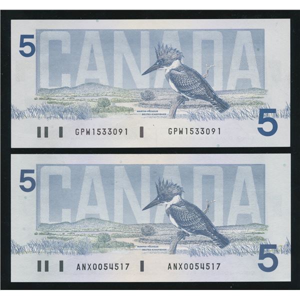 Bank of Canada $5, 1986 - Replacement & Changeover