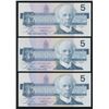 Image 2 : Bank of Canada $5, 1986 - Lot of 3