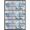 Image 2 : Bank of Canada $5, 1986 - Lot of 3