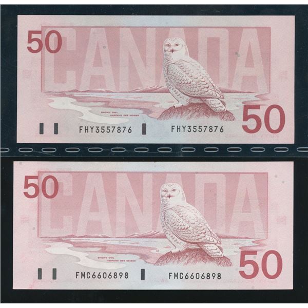 Bank of Canada $50, 1988 - Lot of 2