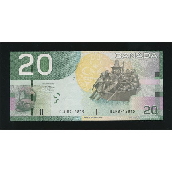 Bank of Canada $20, 2007 ELH Replacement