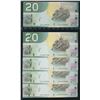 Image 1 : Bank of Canada $20, 2004 - Lot of 5