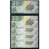 Image 1 : Bank of Canada $20, 2004 - Lot of 5