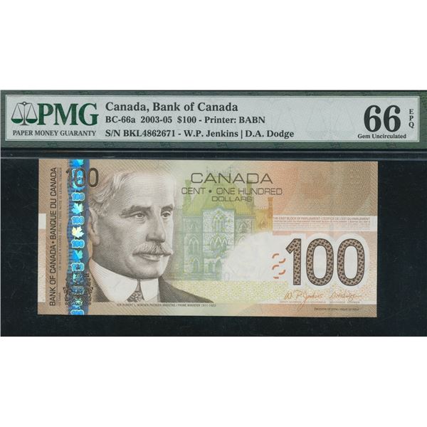 Bank of Canda $100, 2003-05