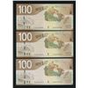 Image 1 : Bank of Canada $100, 2004 - Lot of 3