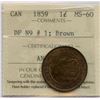 Image 1 : 1859 One Cent - Double Punched Narrow 9 Var.#1