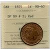 Image 1 : 1859 One Cent - Double Punched Narrow 9 Var.#2