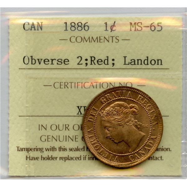 1886 One Cent - Obverse #2