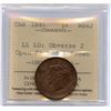 Image 1 : 1891 One Cent - Large Leaves, Large Date, Open C