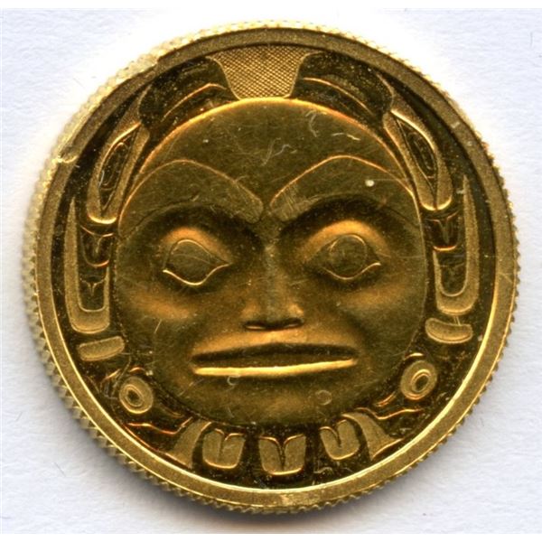 Mask9999 RCM Haida Mask .9999 Gold Token - Geoffrey Bell Auctions