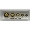 Image 3 : Gold Maple Leaf Uniface Lucite Replica Set from the Royal Canadian Mint