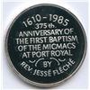 Image 2 : 375th Anniversary of the First Baptism of the Micmacs at Port Royal. 1985. .999 Silver.