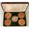 Image 1 : Group of Five Treaty 4 Replica Medals. “1874.” Copper and Silver.