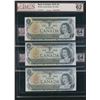 Image 1 : Bank of Canada $1, 1973 - Lot of 3 x 3 Digit Radars