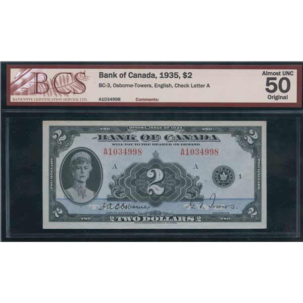 Bank of Canada $2, 1935