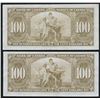 Image 2 : Bank of Canada $100, 1937 - Two Different Signatures