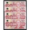 Image 2 : Bank of Canada $50, 1988 - Lot of 4 Consecutive