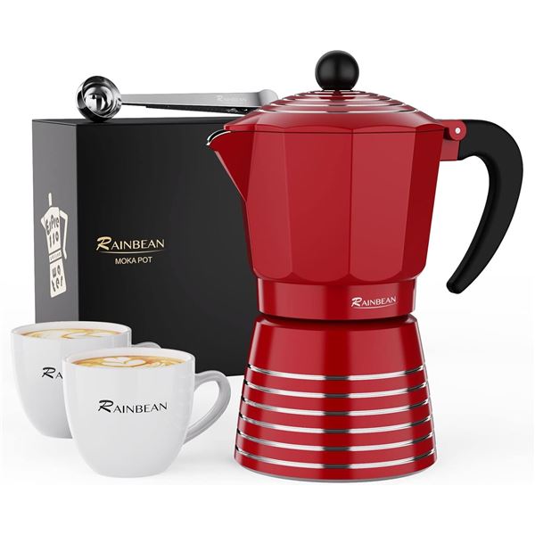 NEW RAINBEAN 6-CUP ESPRESSO MAKER WITH 2 CUP SET