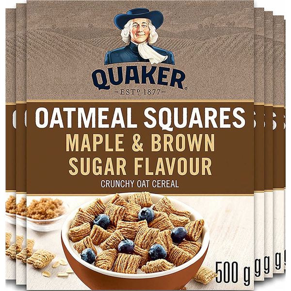 NEW CASE OF 6 BOXES WITH QUAKER OATMEAL SQUARES