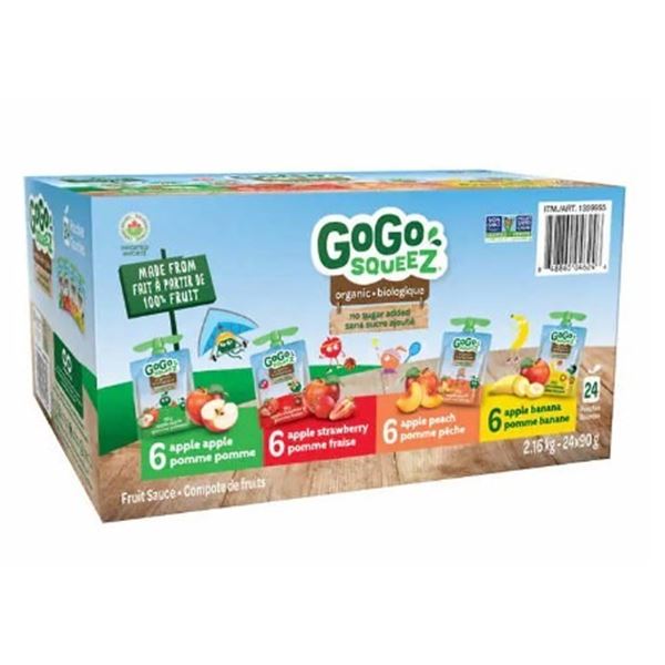 NEW BOX WITH 24 PACKS OF GOGO SQUEEZ VARIETY PACKS